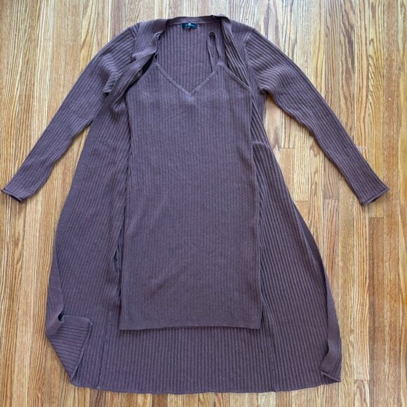 Cozy Brown Ribbed Loungeware Set - Picture 8 of 13